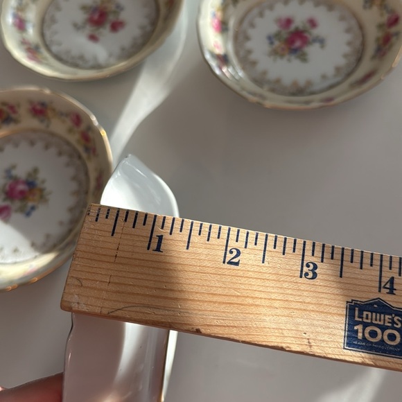 Vintage Gold Castle Japan Floral China Bowls Set of 4 - Cream and Pink - Picture 10 of 10
